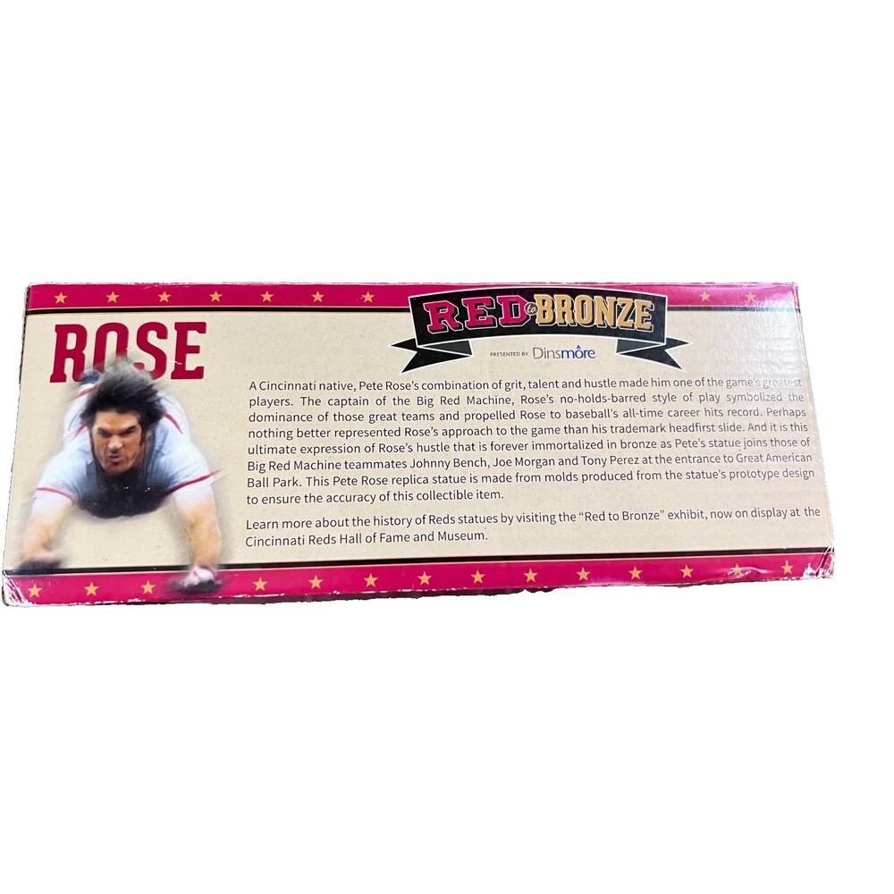 PETE ROSE Cincinnati REDS #14 Bronze Sliding Home Statue 2017 Collectors NIB